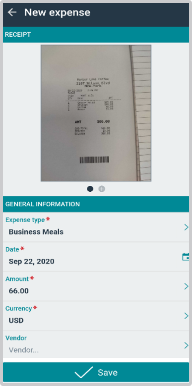  screenshot expense management